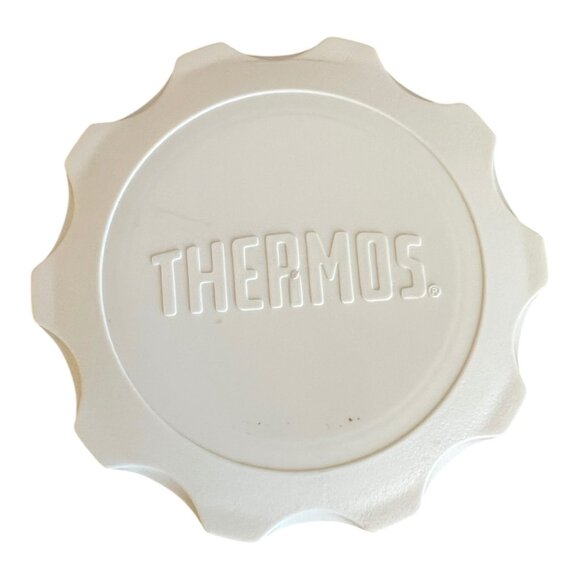 Vintage Thermos Green & White Plastic Insulated Drink Food Container 10oz Handle - Picture 7 of 10